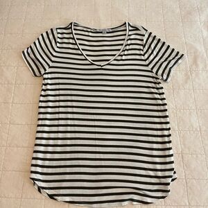 Green Envelope Olive Green and White Striped Tee